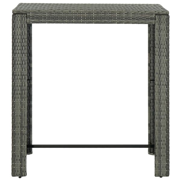 vidaXL Garten-Bartisch Grau 100x60,5x110,5 cm Poly Rattan