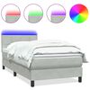 vidaXL Boxspringbett mit Matratze & LED Hellgrau 100x220 cm Samt