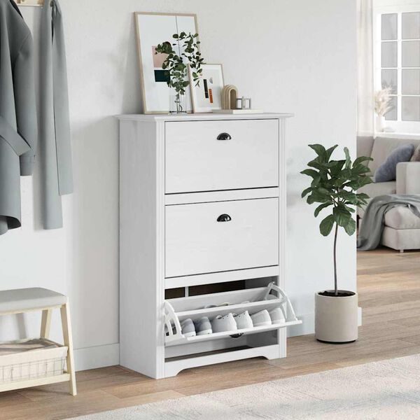 vidaXL Schuhregal BODO Weiß 80x35x118 cm