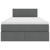vidaXL Bett mit Stauraum und LED mit LED Dunkelgrau 120 x 190 cm Stoff