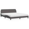 vidaXL Bett mit Matratze "Dover" Grau 180x200 cm Kunstleder