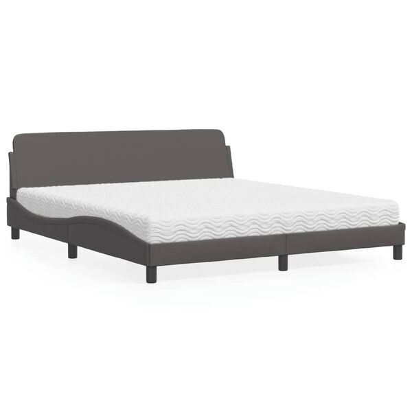 vidaXL Bett mit Matratze "Dover" Grau 180x200 cm Kunstleder