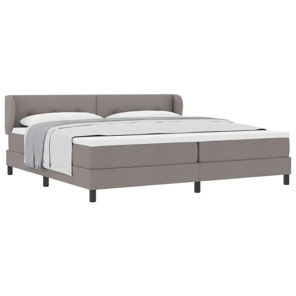 vidaXL Boxspringbett mit Matratze Taupe 200 x 200 cm Stoff