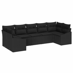 vidaXL Gartensofa-set 7 stk. Schwarz Poly-Rattan