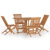 vidaXL 5-tlg. Garten-Essgruppe Klappbar Massivholz Teak