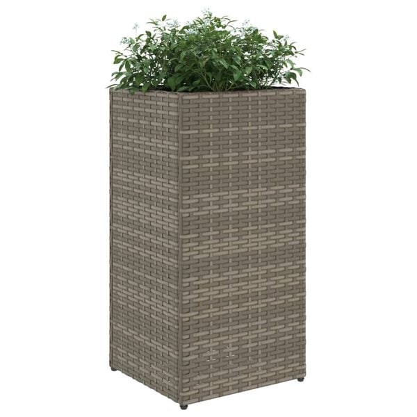 vidaXL Pflanzk&uuml;bel Grau 30x30x60 cm Poly Rattan
