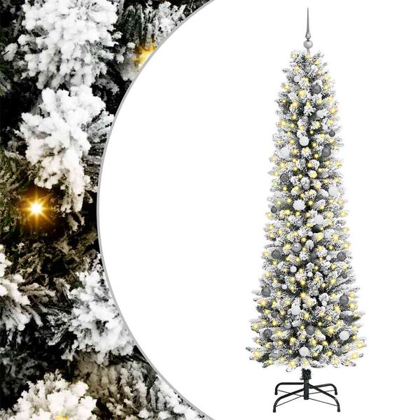 vidaXL K&uuml;nstlicher Weihnachtsbaum mit 300 LEDs mit St&auml;nder Wei&szlig; 240 cm