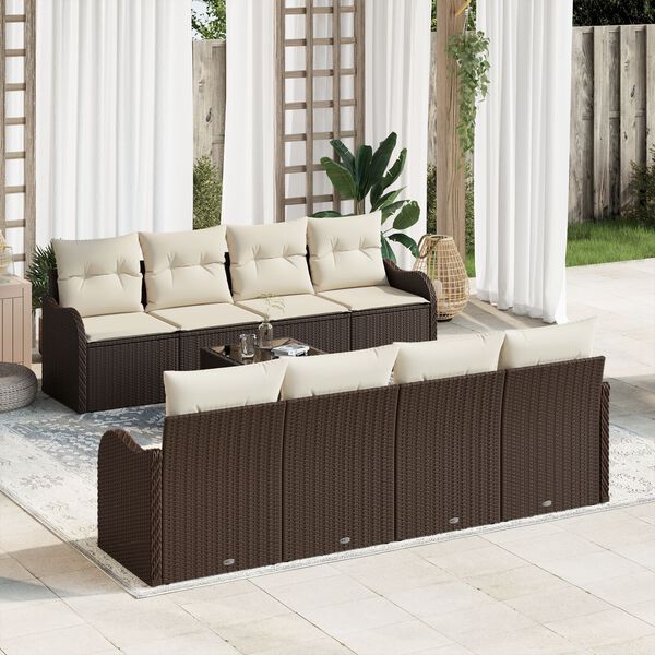 vidaXL Garten-Sofa-Set Braun 55 x 55 x 37 cm Poly-Rattan