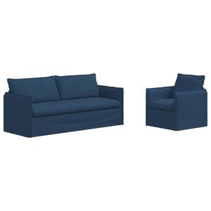 vidaXL Sofa 2 pcs Blau Gesamtabmessungen: 196 x 82 x 85 cm (B x T x H)