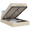 vidaXL Ottoman-Bett mit Matratze und LED Creme 120 x 200 cm Stoff
