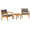 vidaXL Bistrogarnitur mit Kissen 3 pcs Braun Polyester