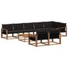 vidaXL Outdoor-Sofagarnitur mit Kissen 9 pcs Nat&uuml;rlich und Schwarz