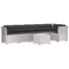 vidaXL 6-Sitzer Garten Sofa mit Kissen Rattan Look PP Wei&szlig;