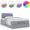 vidaXL Ottoman-Bett mit Matratze & LEDs Hellgrau 120x200 cm Stoff