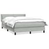 vidaXL Boxspringbett mit Matratze Hellgrau 160x210 cm Samt