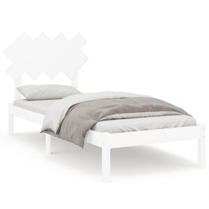 vidaXL Massivholzbett Wei&szlig; 90x190 cm