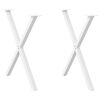 vidaXL Esstischbeine X-Form 2 Stk. Wei&szlig; 70x(72-73) cm Stahl