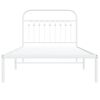vidaXL Bettgestell mit Kopfteil Metall Wei&szlig; 100x200 cm