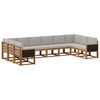 vidaXL Outdoor-Sofagarnitur mit Kissen 10 pcs Nat&uuml;rlich und Hellgrau