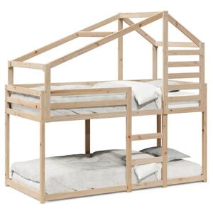 vidaXL Etagenbett ohne Matratze 90x190 cm Massivholz Kiefer