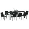 vidaXL Garten Essgruppe 9 pcs Schwarz und Grau PE-Rattan