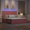 vidaXL Bett mit Stauraum und LED mit Matratze Rosa 180 x 200 cm Samt