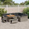 vidaXL Gartensofa-set mit Kissen 13 pcs Grau Poly-Rattan