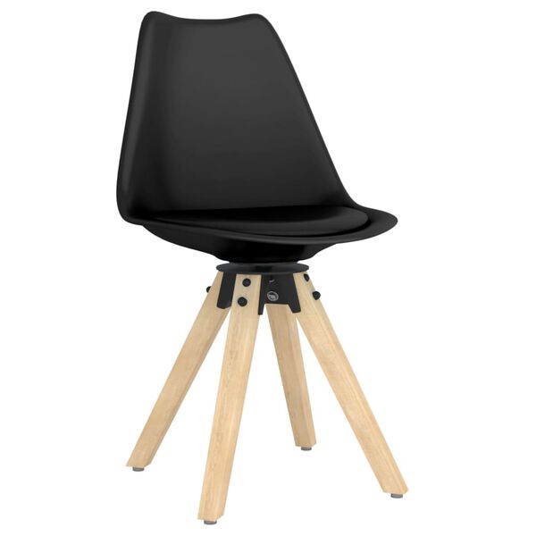 vidaXL Esszimmerst&uuml;hle 6 Stk. Drehbar Schwarz PP