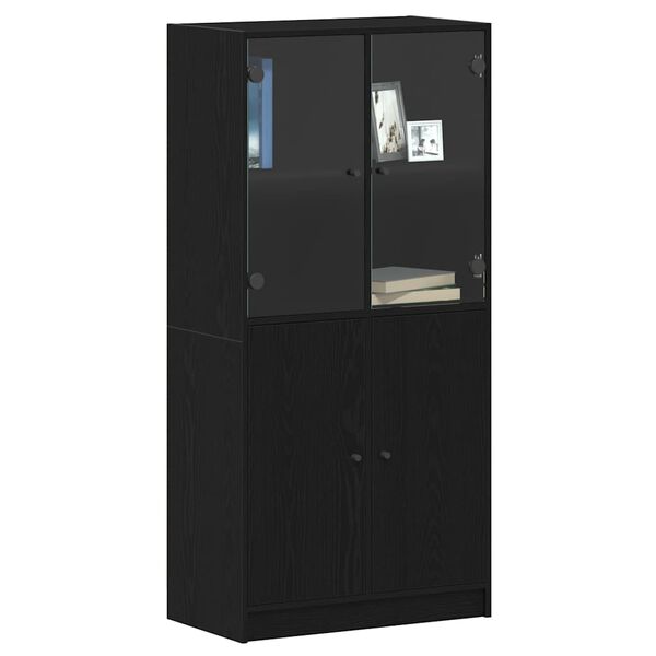 vidaXL Highboard Schwarz Eichen-Optik 68 x 37 x 142 cm
