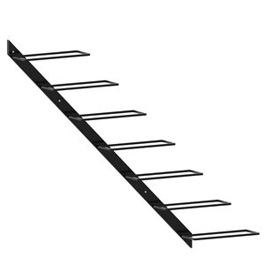 vidaXL Wand-Weinregal f&uuml;r 7 Flaschen Schwarz Metall