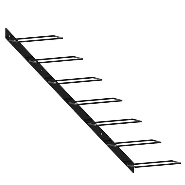 vidaXL Wand-Weinregal f&uuml;r 7 Flaschen Schwarz Metall