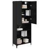vidaXL Highboard Schwarz Eichen-Optik 69,5 x 34 x 180 cm Holzwerkstoff