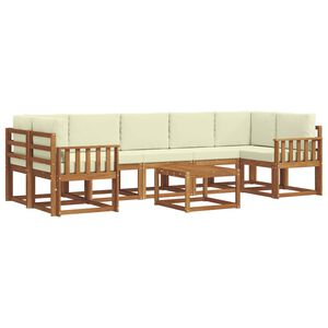 vidaXL Outdoor-Sofagarnitur mit Kissen 8 pcs Natur und Creme