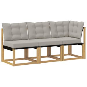 vidaXL 3 stk. Outdoor Mittel- und Ecksofa Wei&szlig;