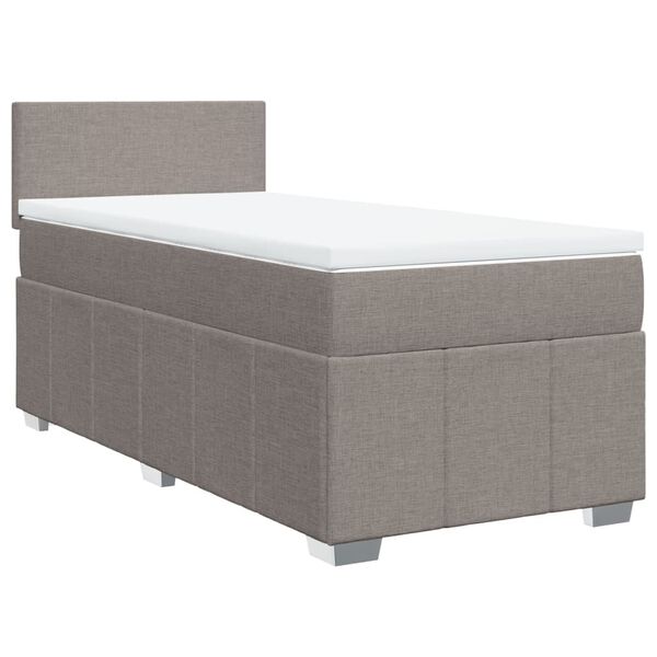 vidaXL Boxspringbett mit Matratze Taupe 90x200 cm Stoff