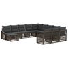 vidaXL Gartensofa-set 12 stk. Grau Poly-Rattan