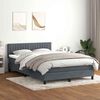vidaXL Boxspringbett mit Matratze Dunkelgrau 140x220 cm Samt