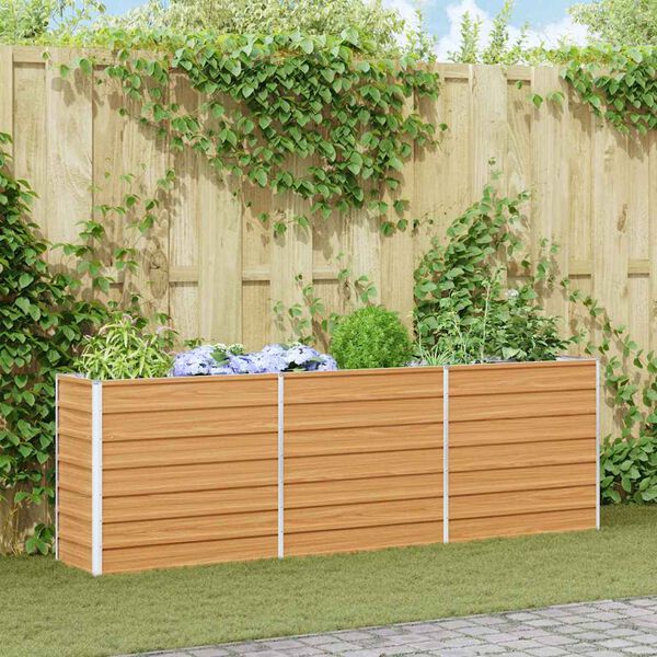 vidaXL Garten-Hochbeet 240x40x77 cm Verzinkter Stahl Silbern