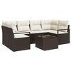 vidaXL Sofa Set mit Kissen 7 pcs Braun und Creme Poly Rattan