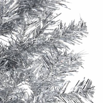 vidaXL Künstlicher Halb-Weihnachtsbaum Ständer Schlank Silbern 120 cm