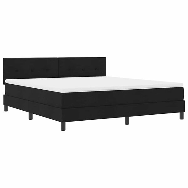 vidaXL Boxspringbett mit Matratze Schwarz 180 x 200 cm Stoff