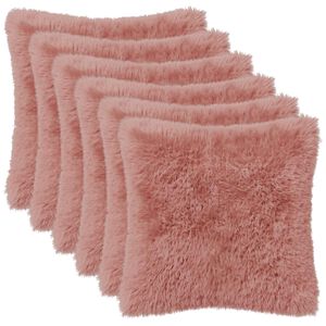 vidaXL Kissenbezug 6 stk. HEERLEN Rosa 30 x 30 cm PV Fleece