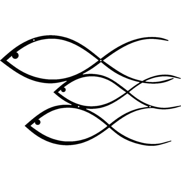 Homemania Wanddekoration Fisch 50x30 cm Stahl Schwarz
