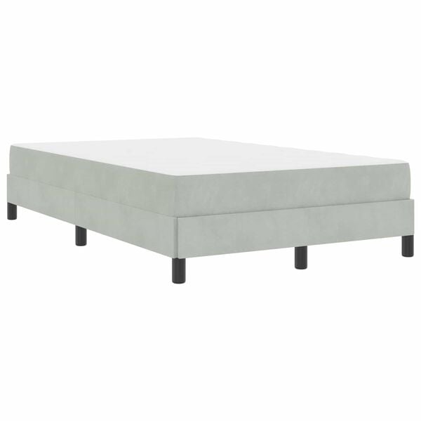 vidaXL Boxspringbett mit Matratze Hellgrau 120 x 190 cm Stoff