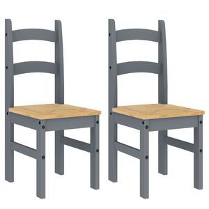 vidaXL Essst&uuml;hle 2 Stk. Grau 40x46x99 cm Massivholz Kiefer