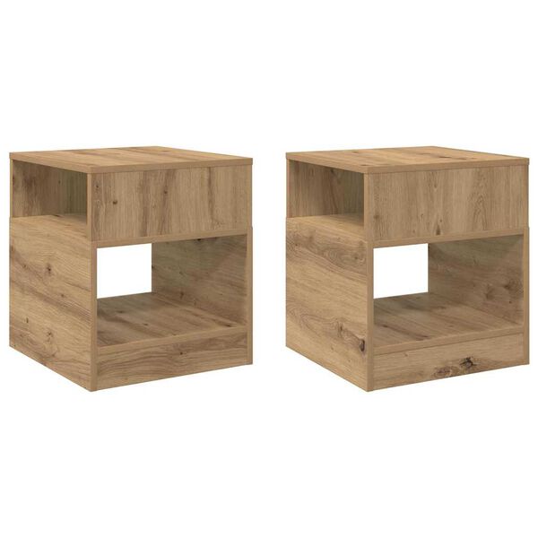 vidaXL Beistelltisch 2 pcs Artisan-Eiche 40,5 x 40 x 45 cm