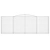 vidaXL Gabionen mit Hochbogen 8 Stk. 400x50x140/160cm Verzinktes Eisen