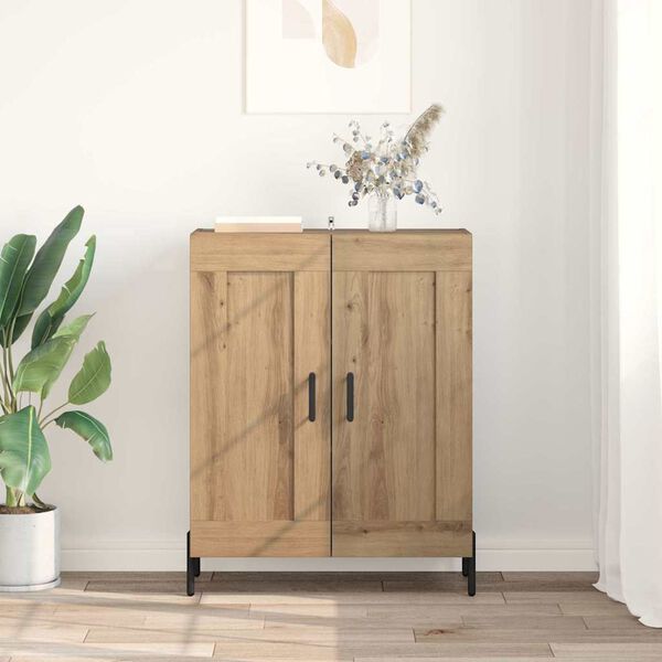 vidaXL Sideboard Artisan-Eiche 69,5 x 34 x 90 cm Verbundholz und Eisen