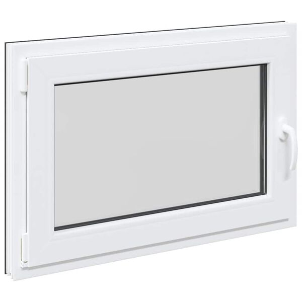 vidaXL Kellerfenster RISOR 90x60 cm Dreh Kipp DIN Links Anthrazit