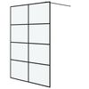 vidaXL Duschwand f&uuml;r Begehbare Dusche Schwarz 140x195 cm Matt ESG-Glas